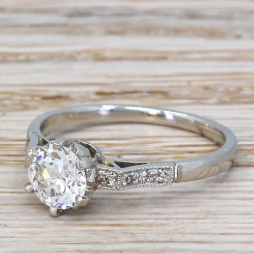 Art Deco 0.76 Carat Old Cut Diamond Engagement Ring, Circa 1920