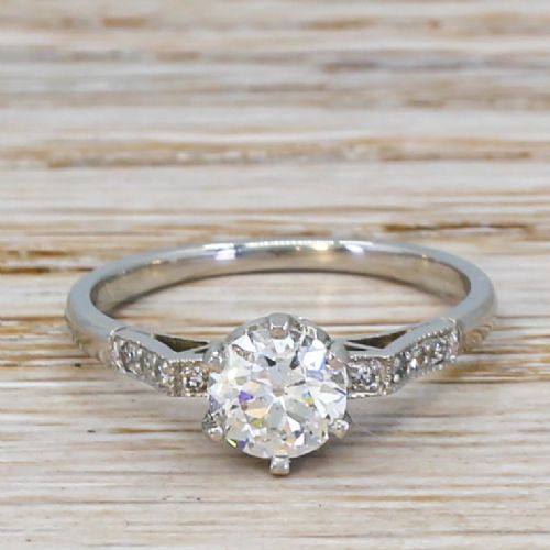 fig 1. Art Deco 0.76 Carat Old Cut Diamond Engagement Ring, circa 1920