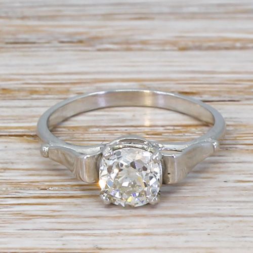 fig 1. Art Deco 0.97 Carat Old Cut Diamond Engagement Ring, circa 1925