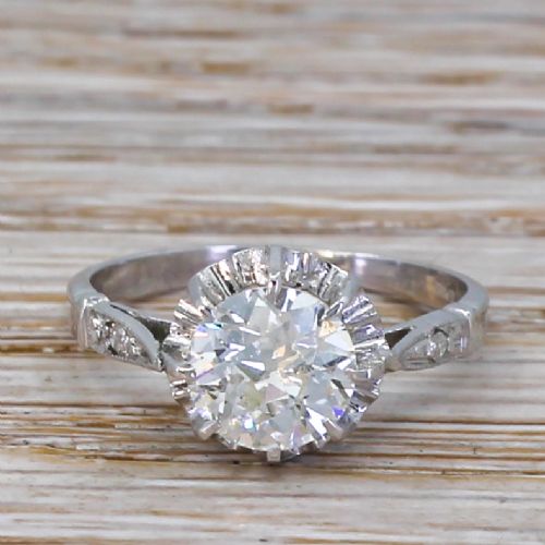 fig 1. Art Deco 1.10 Carat Old Cut Diamond Engagement Ring, circa 1920