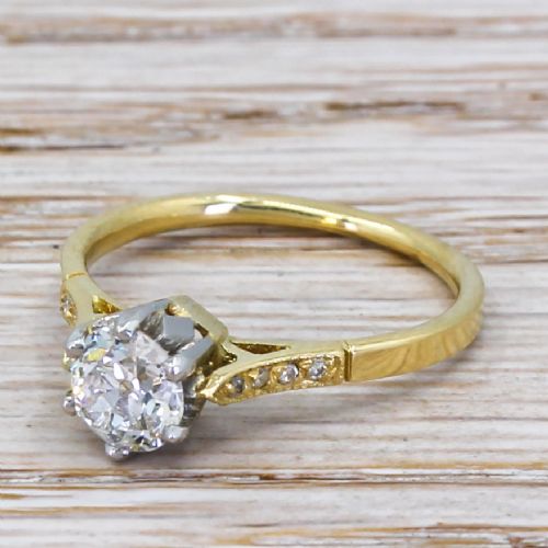 Art Deco 0.78 Carat Old Cut Diamond Engagement Ring, Circa 1925