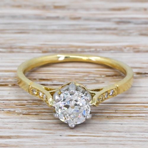 fig 1. Art Deco 0.78 Carat Old Cut Diamond Engagement Ring, circa 1925
