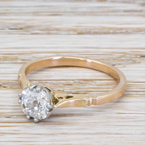 Edwardian 0.80 Carat Old Cut Diamond Engagement Ring, Circa 1910