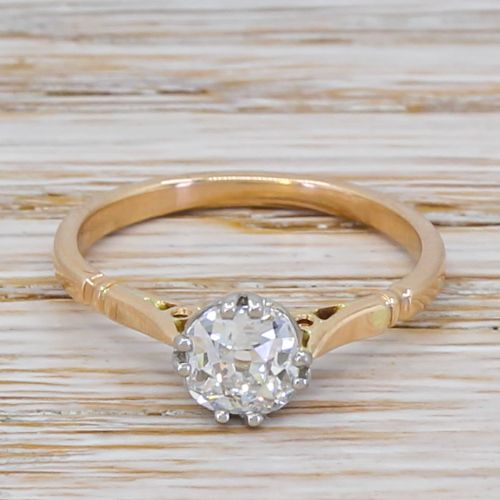 fig 1. Edwardian 0.80 Carat Old Cut Diamond Engagement Ring, circa 1910