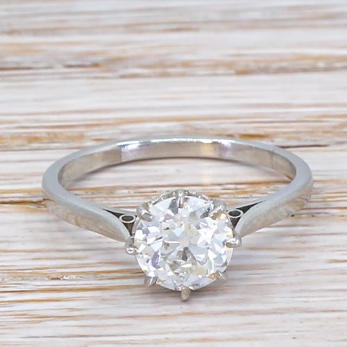 fig 1. Art Deco 1.20 Carat Old Cut Diamond Engagement Ring, circa 1925