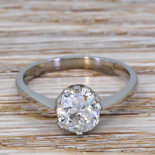 fig 1. Art Deco 1.10 Carat Old Cut Diamond Engagement Ring, circa 1935