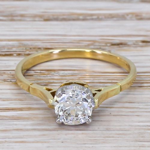 fig 1. Art Deco 0.81 Carat Old Cut Diamond Engagement Ring, circa 1920
