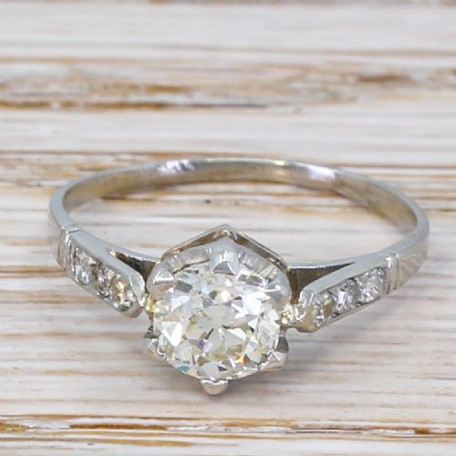 fig 1. Art Deco 0.94 Carat Old Cut Diamond Engagement Ring, circa 1925