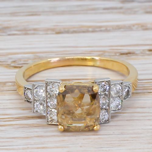 fig 1. Mid Century 0.85 Carat Fancy Brown Diamond Engagement Ring, circa 1965