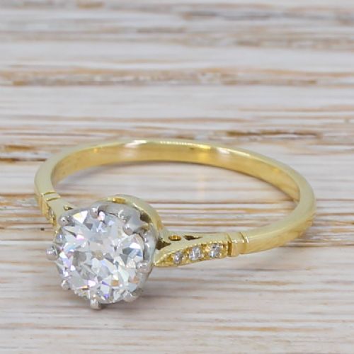 Art Deco 1.03 Carat Old Cut Diamond Engagement Ring, Circa 1920