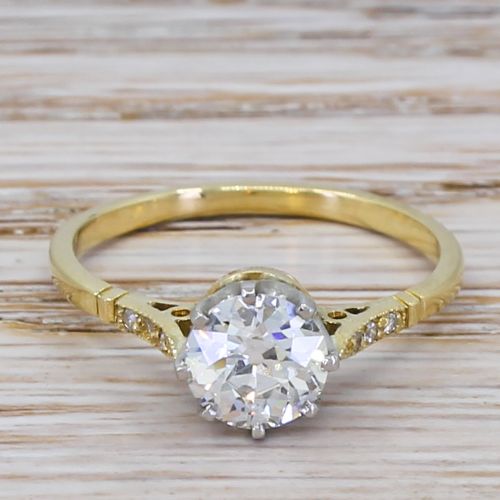 fig 1. Art Deco 1.03 Carat Old Cut Diamond Engagement Ring, circa 1920