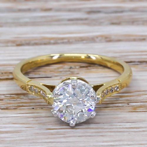 fig 1. Art Deco 1.08 Carat Old Cut Diamond Engagement Ring, circa 1935