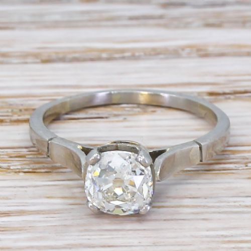 fig 1. Art Deco 1.32 Carat Old Cut Diamond Engagement Ring, circa 1930