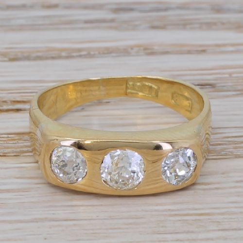 fig 1. Victorian 1.25 Carat Old Cut Diamond Trilogy Ring, circa 1900