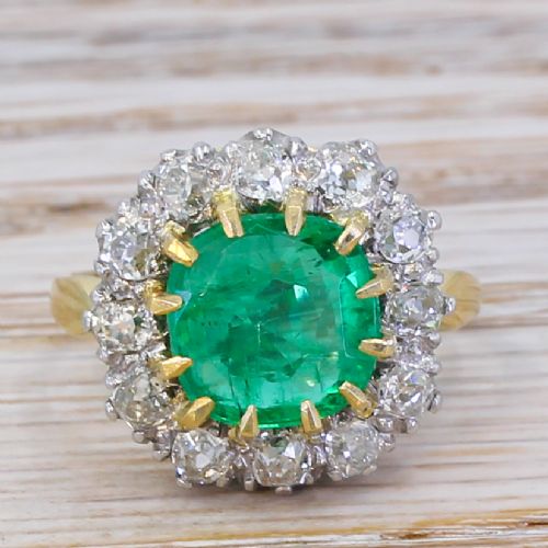 fig 1. Art Deco 2.35 Carat Emerald & 0.96 Carat Diamond Ring, circa 1930