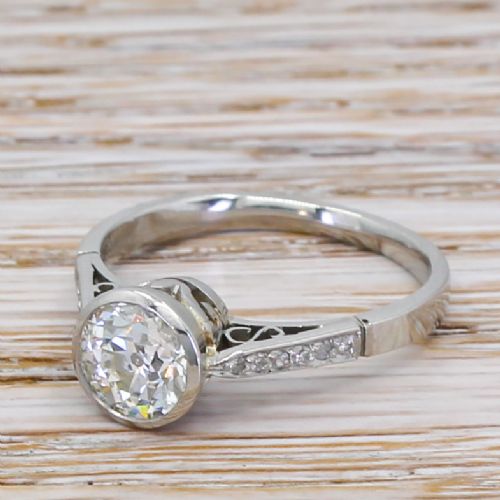 Art Deco 0.98 Carat Old Cut Diamond Engagement Ring, Circa 1920