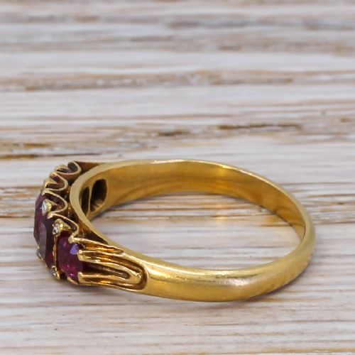 fig 2. Victorian 1.20 Carat Ruby Five Stone Ring, circa 1900