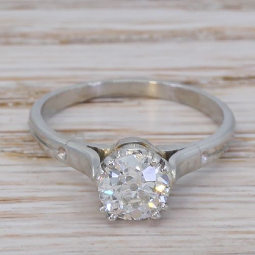 fig 1. Art Deco 1.05 Carat Old Cut Diamond Engagement Ring, circa 1930