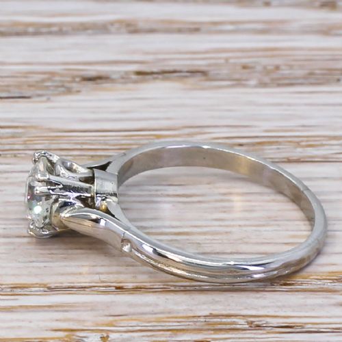 fig 2. Art Deco 1.05 Carat Old Cut Diamond Engagement Ring, circa 1930