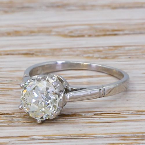 Art Deco 1.62 Carat Old Cut Diamond Engagement Ring, Circa 1935