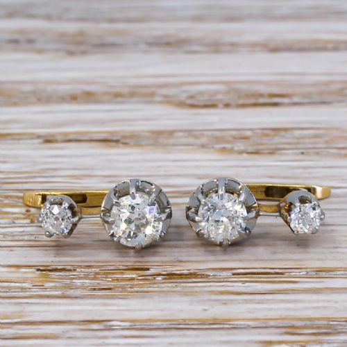 fig 2. Edwardian 0.87 Carat Old Cut Diamond Earrings, circa 1910