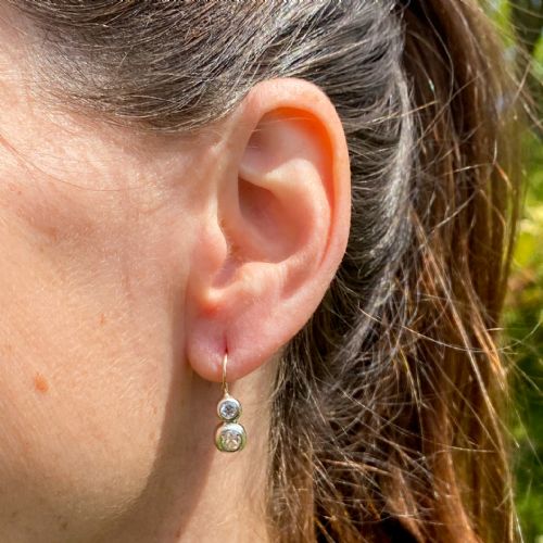 fig 1. Victorian 0.80 Carat Old Cut Diamond Earrings, circa 1900