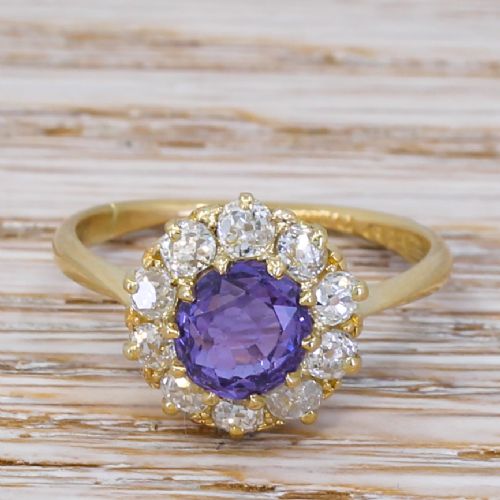 fig 1. Art Deco 1.64 Carat Natural Purple Sapphire & Diamond Ring, circa 1925