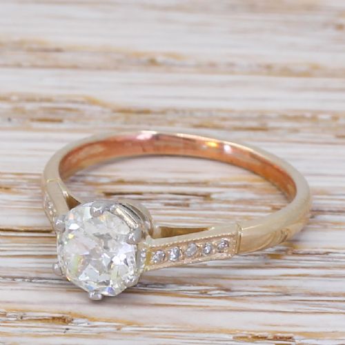 Art Deco 1.00 Carat Old Cut Diamond Engagement Ring, Circa 1935