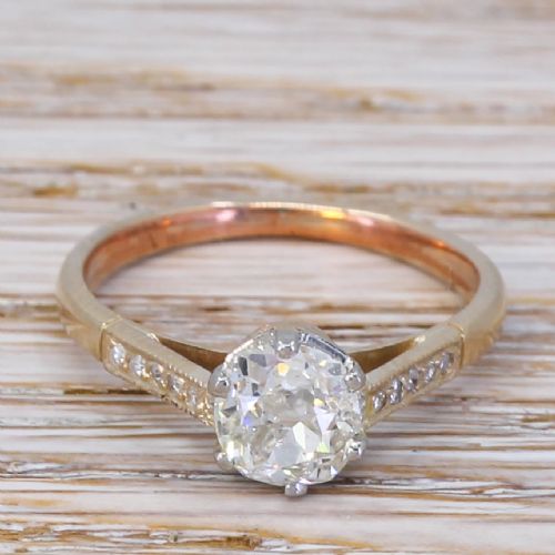 fig 1. Art Deco 1.00 Carat Old Cut Diamond Engagement Ring, circa 1935