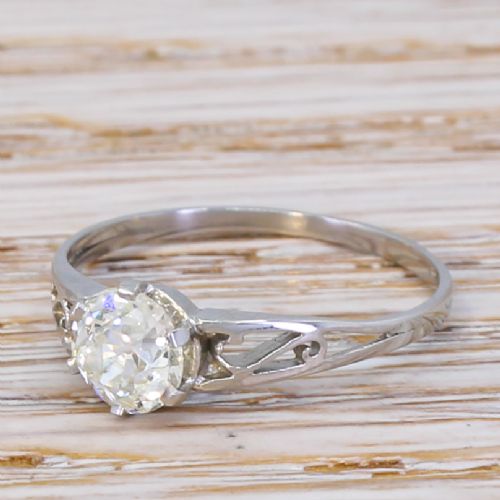 Art Deco 0.74 Carat Old Cut Diamond Engagement Ring, Circa 1920