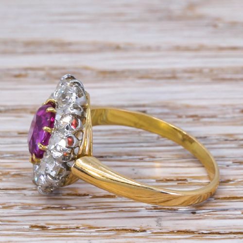 fig 2. Art Deco 1.80 Carat Pink Sapphire & 2.00 Carat Old Cut Diamond Ring, circa 1925