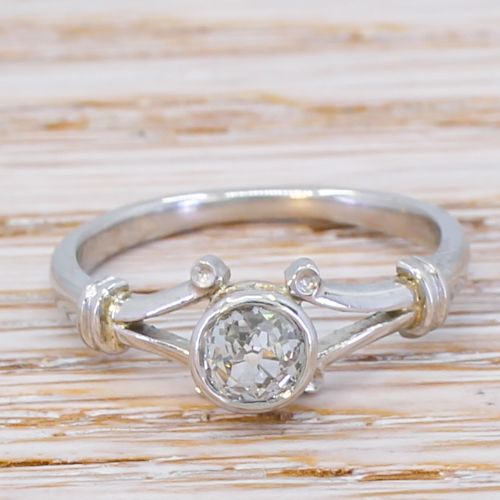 fig 1. Edwardian 0.55 Carat Old Cut Diamond Engagement Ring, circa 1910
