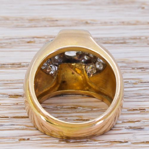 fig 3. Retro 1.36 Carat Old Cut Diamond Cluster Ring, circa 1950
