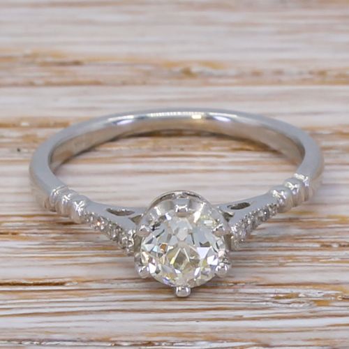 fig 1. Art Deco 0.72 Carat Old Cut Diamond Engagement Ring, circa 1925
