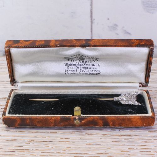 Belle Epoque Old Cut & Step Cut Diamond Stick Pin, Circa 1915
