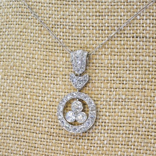 Edwardian 0.90 Carat Old Cut & Rose Cut Diamond Pendant, Circa 1910