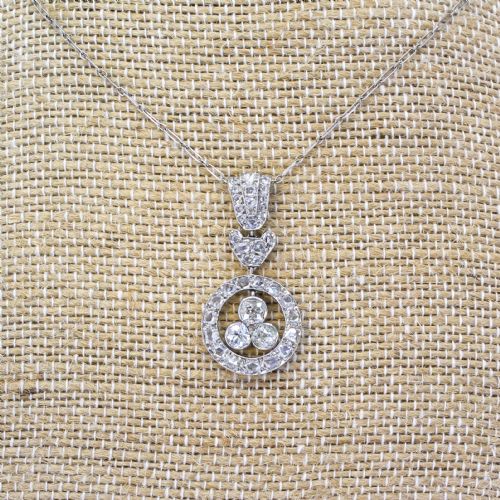 fig 2. Edwardian 0.90 Carat Old Cut & Rose Cut Diamond Pendant, circa 1910