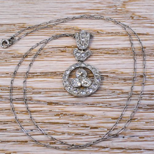 fig 3. Edwardian 0.90 Carat Old Cut & Rose Cut Diamond Pendant, circa 1910