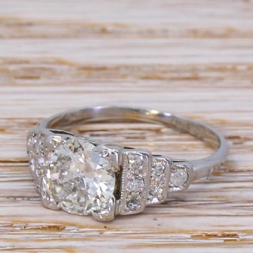 Art Deco 1.10 Carat Old Cut Diamond Engagement Ring, Circa 1920