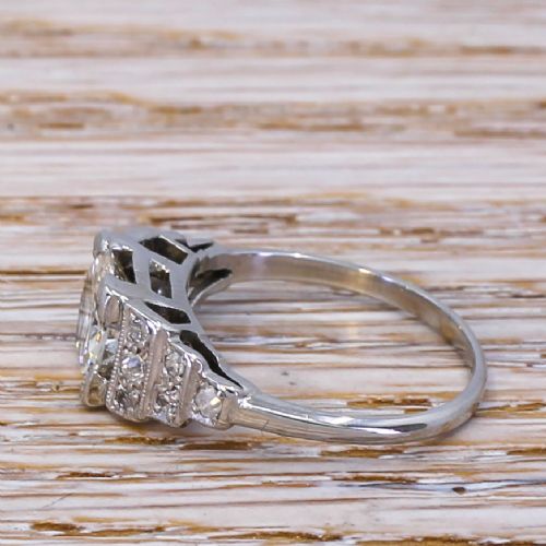 fig 2. Art Deco 1.10 Carat Old Cut Diamond Engagement Ring, circa 1920