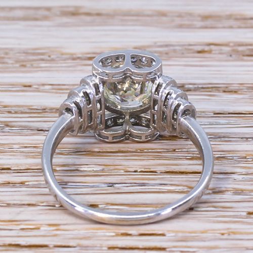fig 1. Art Deco 1.34 Carat Old European Cut Diamond Ring, circa 1920