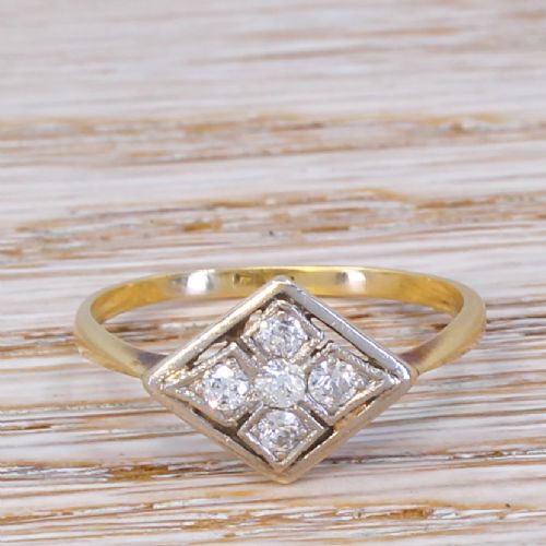 fig 1. Art Deco 0.25 Carat Old Cut Diamond Cluster Ring, circa 1935