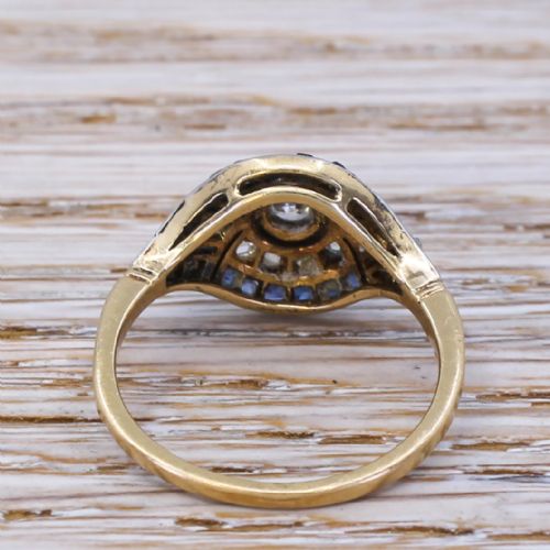 fig 3. Art Deco 0.29 Carat Old Cut Diamond & Calibré Cut Sapphire Ring, circa 1920