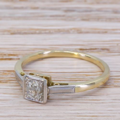 Art Deco 0.25 Carat Old Cut Diamond Engagement Ring, Circa 1920