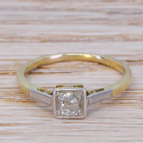 fig 1. Art Deco 0.25 Carat Old Cut Diamond Engagement Ring, circa 1920