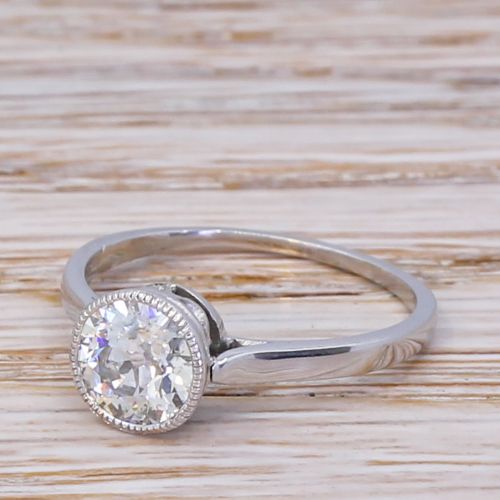 Art Deco 1.11 Carat Old Cut Diamond Engagement Ring, Circa 1920