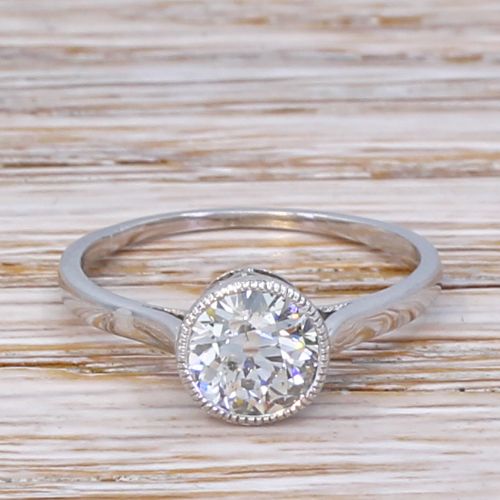 fig 1. Art Deco 1.11 Carat Old Cut Diamond Engagement Ring, circa 1920
