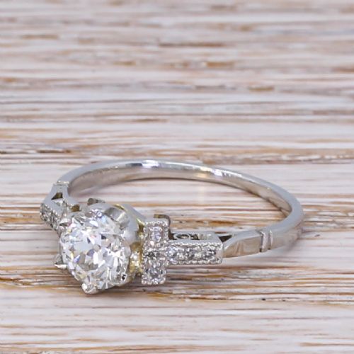 Art Deco 0.80 Carat Old Cut Diamond Engagement Ring, Circa 1940
