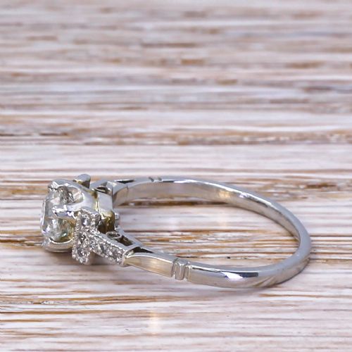 fig 2. Art Deco 0.80 Carat Old Cut Diamond Engagement Ring, circa 1940