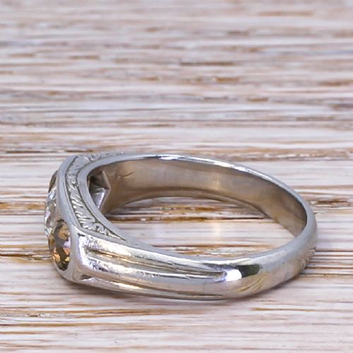 fig 2. Art Deco 1.54 Carat Old Cut Diamond Three Stone Ring, circa 1925